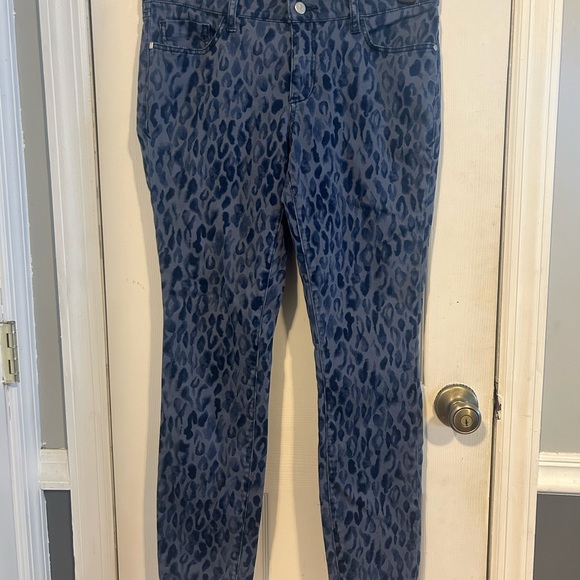 Anthropologie Pilcro Leopard Print Blue Jeans - Picture 2 of 5